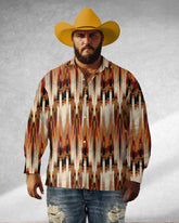 Western Denim Series Long Sleeve Lapel Shirt Big Men's